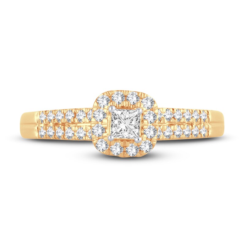 Main Image 3 of Now + Forever Diamond Engagement Ring 3/8 ct tw Princess & Round 14K Yellow Gold
