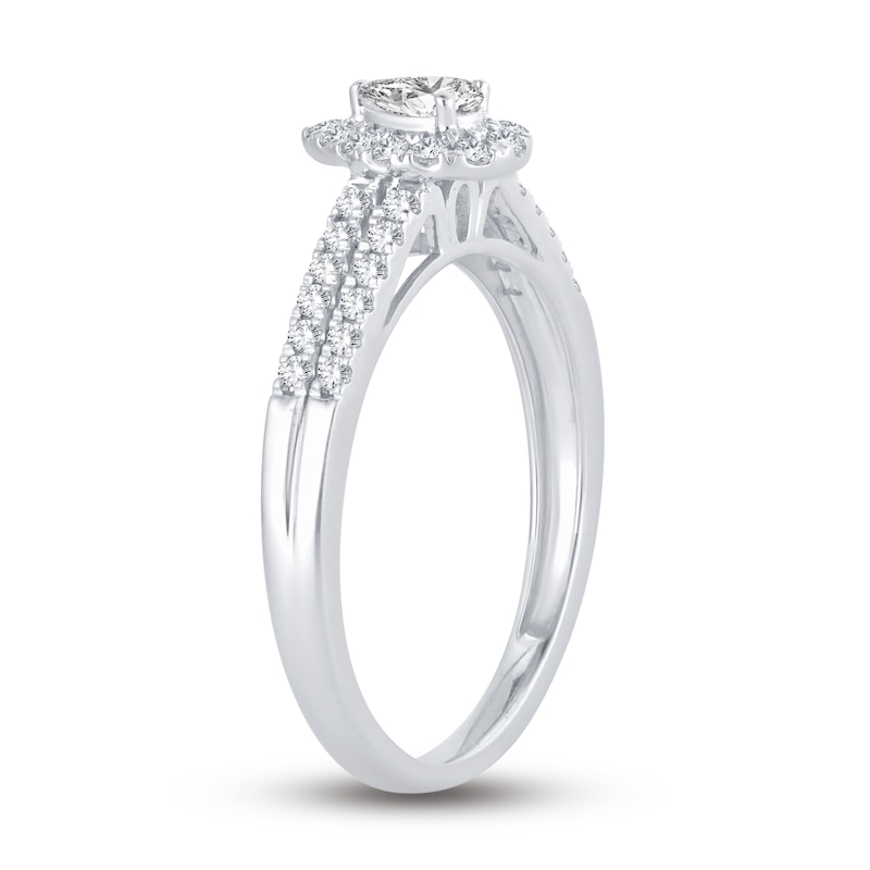 Main Image 2 of Now + Forever Diamond Engagement Ring 3/8 ct tw Pear & Round 14K White Gold