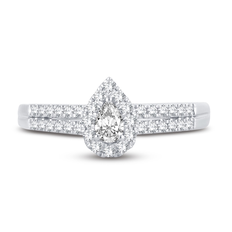 Main Image 3 of Now + Forever Diamond Engagement Ring 3/8 ct tw Pear & Round 14K White Gold