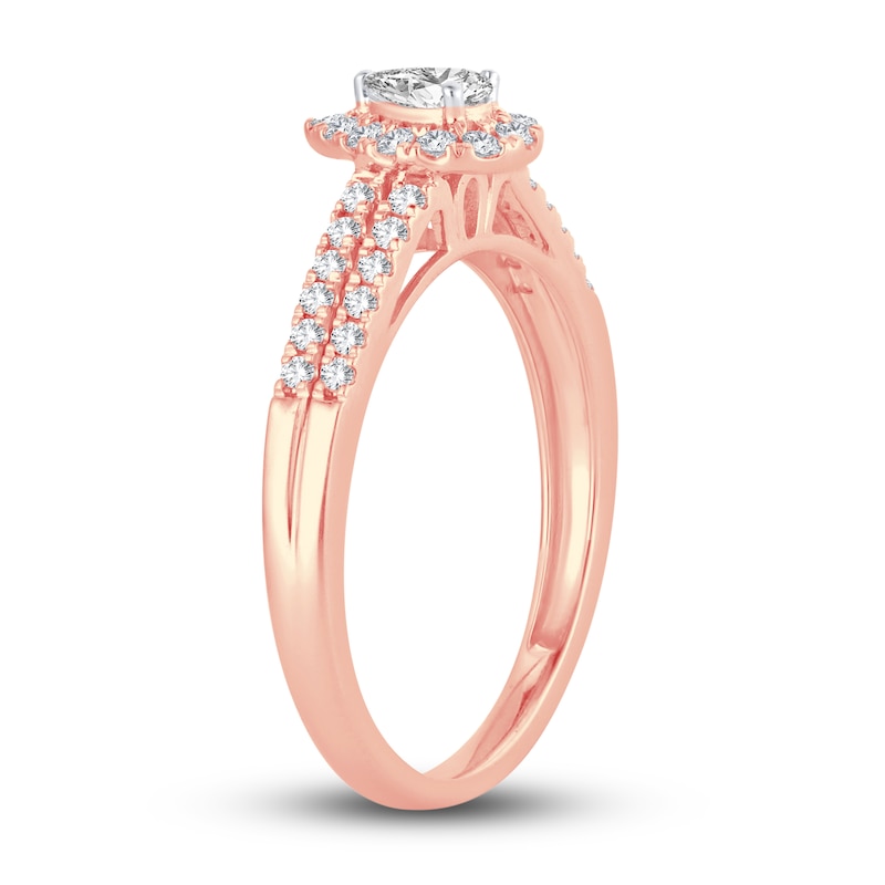Main Image 2 of Now + Forever Diamond Engagement Ring 3/8 ct tw Pear & Round 14K Rose Gold