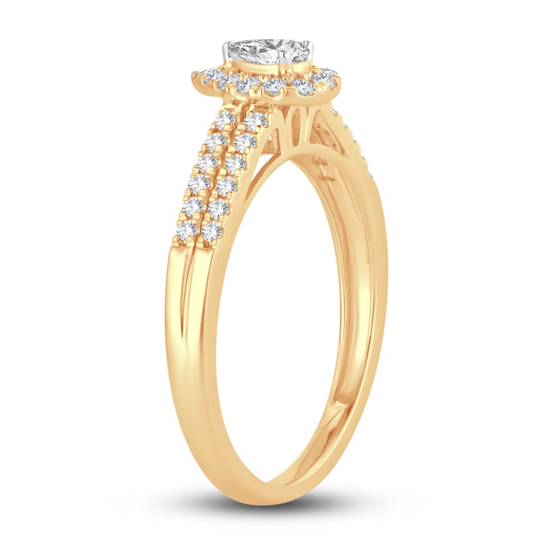 Main Image 2 of Now + Forever Diamond Engagement Ring 3/8 ct tw Pear & Round 14K Yellow Gold