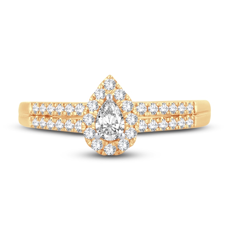 Main Image 3 of Now + Forever Diamond Engagement Ring 3/8 ct tw Pear & Round 14K Yellow Gold