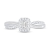 Thumbnail Image 3 of Now + Forever Diamond Engagement Ring 3/8 ct tw Emerald, Baguette & Round 14K White Gold