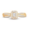 Thumbnail Image 3 of Now + Forever Diamond Engagement Ring 3/8 ct tw Emerald, Baguette & Round 14K Yellow Gold
