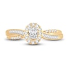 Thumbnail Image 3 of Now + Forever Diamond Engagement Ring 3/8 ct tw Oval, Baguette & Round 14K Yellow Gold