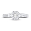 Thumbnail Image 3 of Now + Forever Diamond Engagement Ring 3/8 ct tw Emerald & Round 14K White Gold