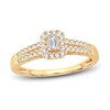 Thumbnail Image 1 of Now + Forever Diamond Engagement Ring 3/8 ct tw Emerald & Round 14K Yellow Gold