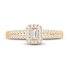 Thumbnail Image 3 of Now + Forever Diamond Engagement Ring 3/8 ct tw Emerald & Round 14K Yellow Gold