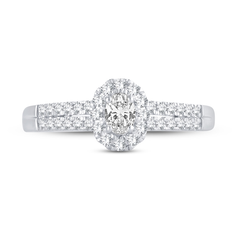Main Image 3 of Now + Forever Diamond Engagement Ring 3/8 ct tw Oval & Round 14K White Gold