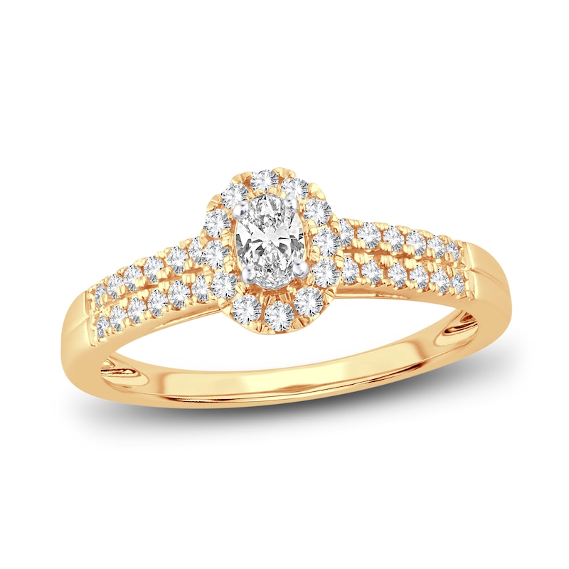 Main Image 1 of Now + Forever Diamond Engagement Ring 3/8 ct tw Oval & Round 14K Yellow Gold