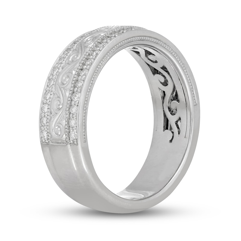 Main Image 2 of Neil Lane Men's Diamond Wedding Band 1/2 ct tw Round-Cut 14K White Gold
