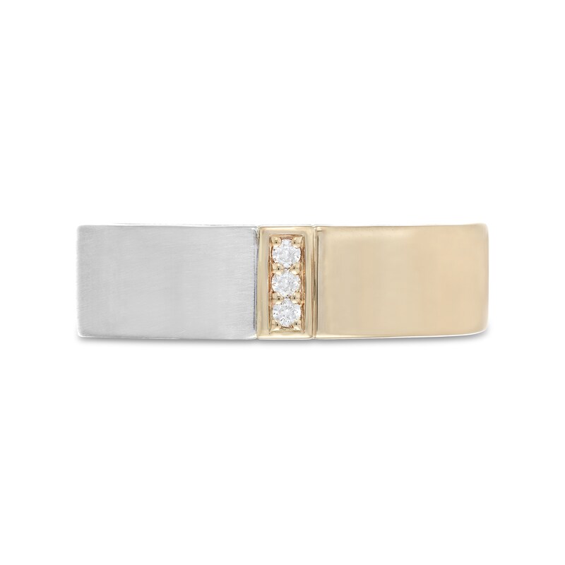 Neil Lane Men's Diamond Wedding Band 1/20 ct tw Round-Cut 14K Two-Tone Gold