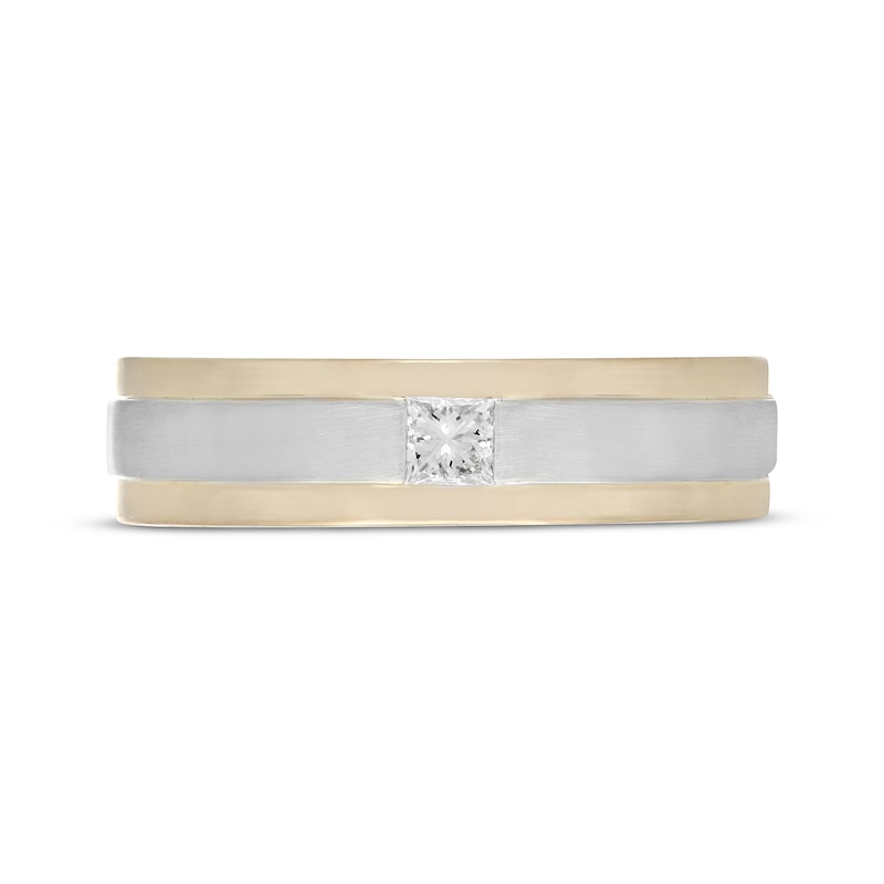 Main Image 3 of Neil Lane Men's Diamond Wedding Band 1/6 ct tw Square-Cut 14K Two-Tone Gold