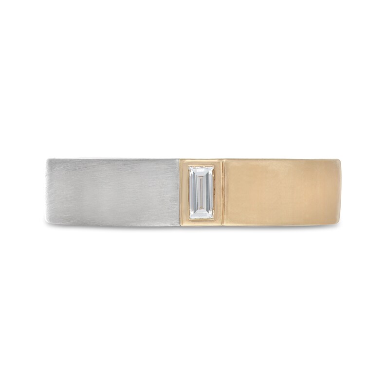 Neil Lane Men's Diamond Wedding Band 1/8 ct tw Baguette-Cut 14K Two-Tone Gold