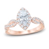 Thumbnail Image 0 of Diamond Engagement Ring 1-1/6 ct tw Marquise & Round 14K Rose Gold