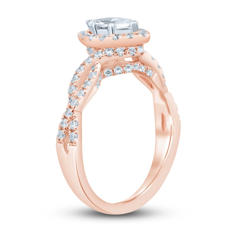 Main Image 2 of Now + Forever Diamond Engagement Ring 1-1/6 ct tw Marquise & Round 14K Rose Gold