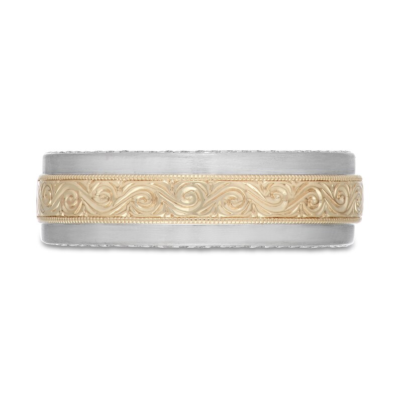 Neil Lane Men's Diamond Wedding Band 1/5 ct tw Round-Cut 14K Two-Tone Gold