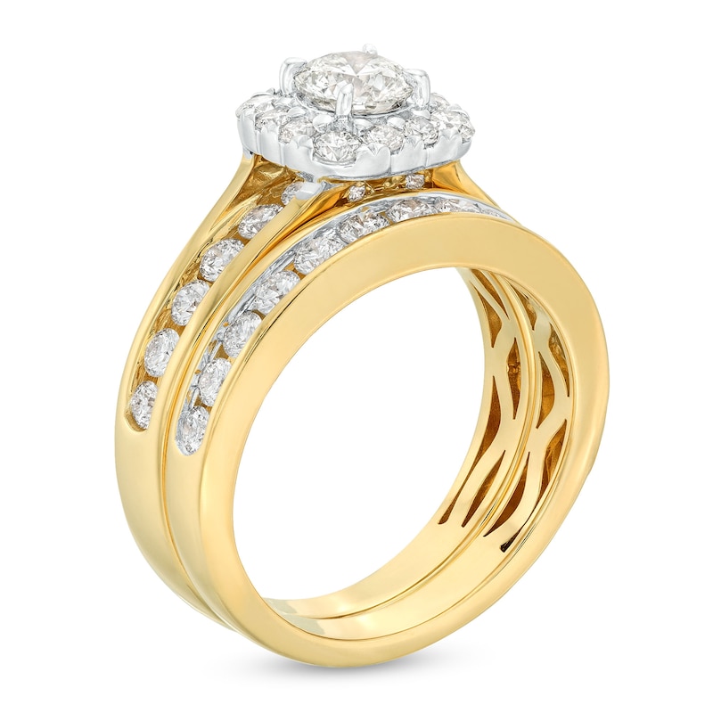 Main Image 2 of Diamond Bridal Set 1-7/8 ct tw Round-cut 14K Yellow Gold