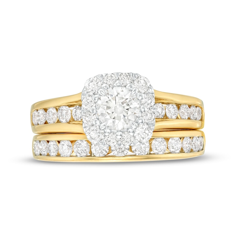 Diamond Bridal Set 1-7/8 ct tw Round-cut 14K Yellow Gold