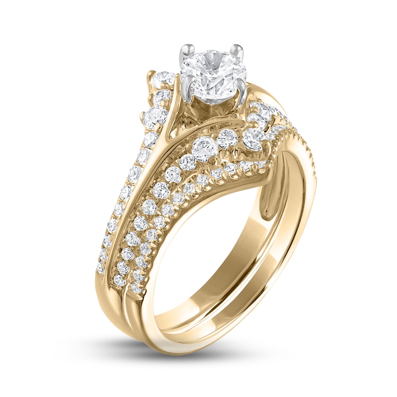 Main Image 2 of Diamond Bridal Set 1 ct tw Round-cut 14K Yellow Gold