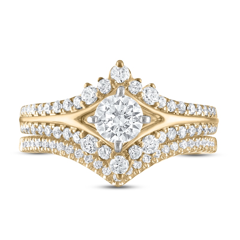 Main Image 3 of Diamond Bridal Set 1 ct tw Round-cut 14K Yellow Gold