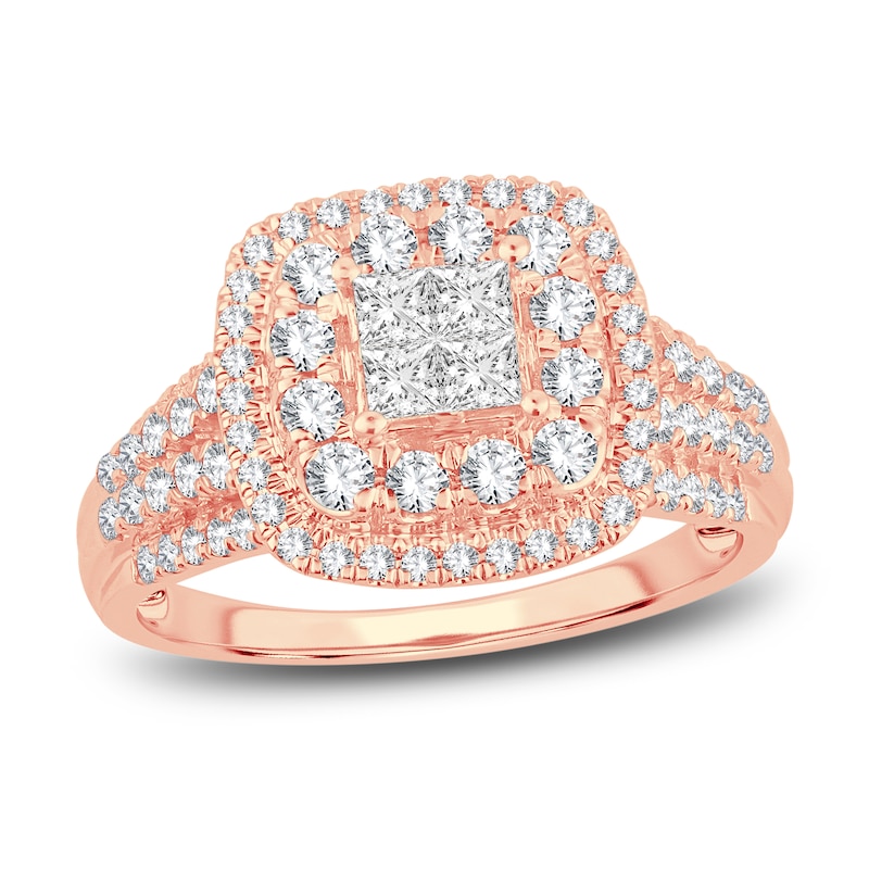 Main Image 1 of Now + Forever Diamond Engagement Ring 7/8 ct tw Princess & Round-Cut 14K Rose Gold