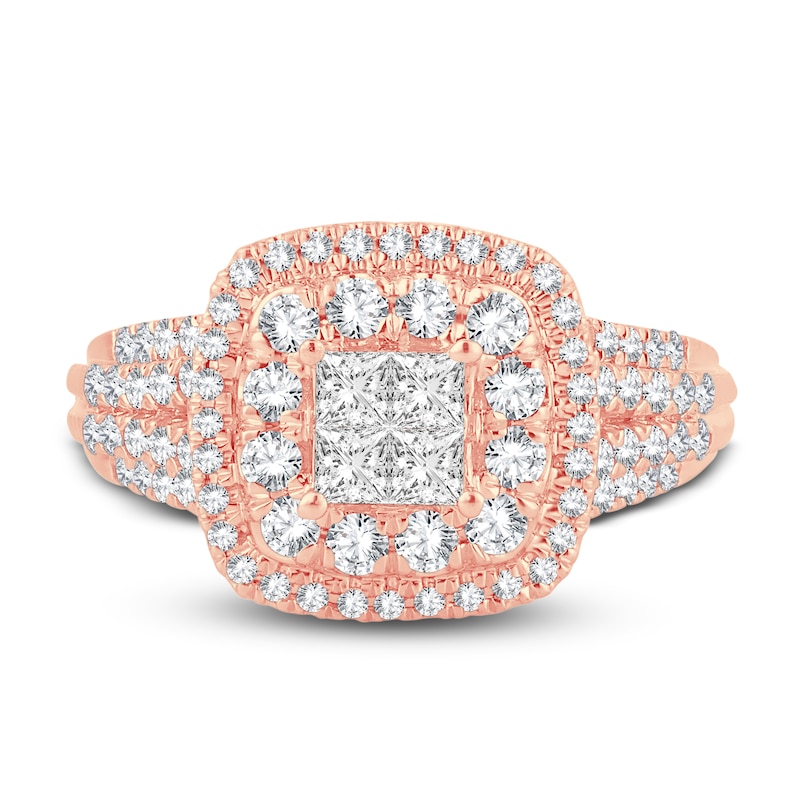 Main Image 3 of Now + Forever Diamond Engagement Ring 7/8 ct tw Princess & Round-Cut 14K Rose Gold