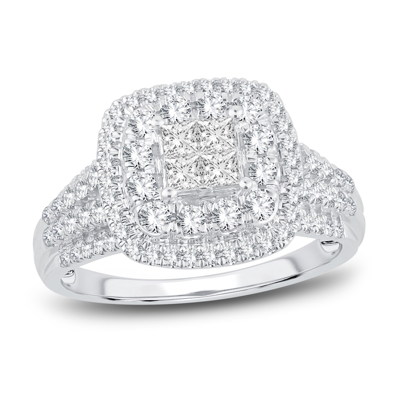 Main Image 1 of Now + Forever Diamond Engagement Ring 7/8 ct tw Princess & Round-Cut 14K White Gold