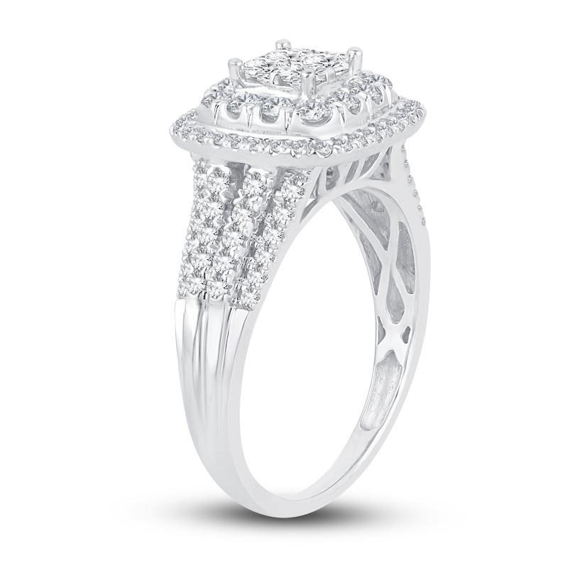 Main Image 2 of Now + Forever Diamond Engagement Ring 7/8 ct tw Princess & Round-Cut 14K White Gold