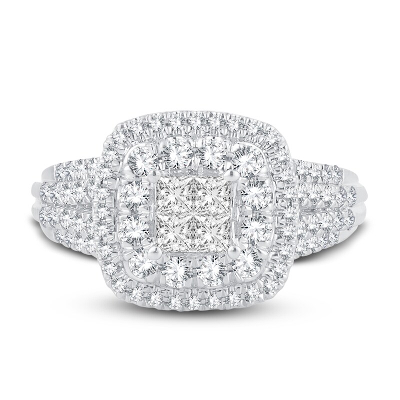 Main Image 3 of Now + Forever Diamond Engagement Ring 7/8 ct tw Princess & Round-Cut 14K White Gold
