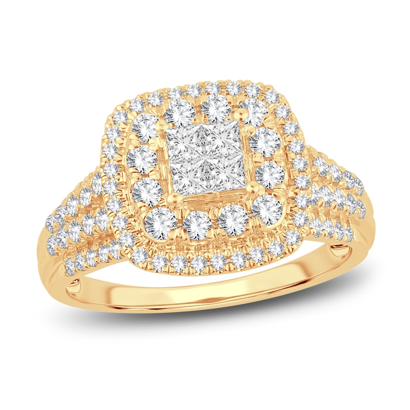 Main Image 1 of Now + Forever Diamond Engagement Ring 7/8 ct tw Princess & Round-Cut 14K Yellow Gold