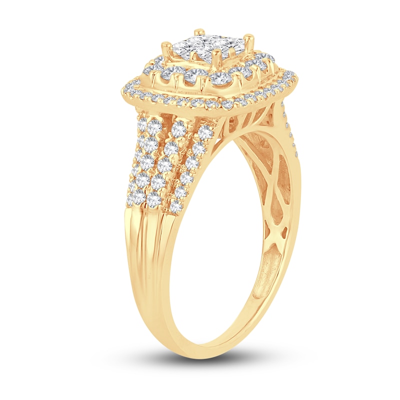 Main Image 2 of Now + Forever Diamond Engagement Ring 7/8 ct tw Princess & Round-Cut 14K Yellow Gold