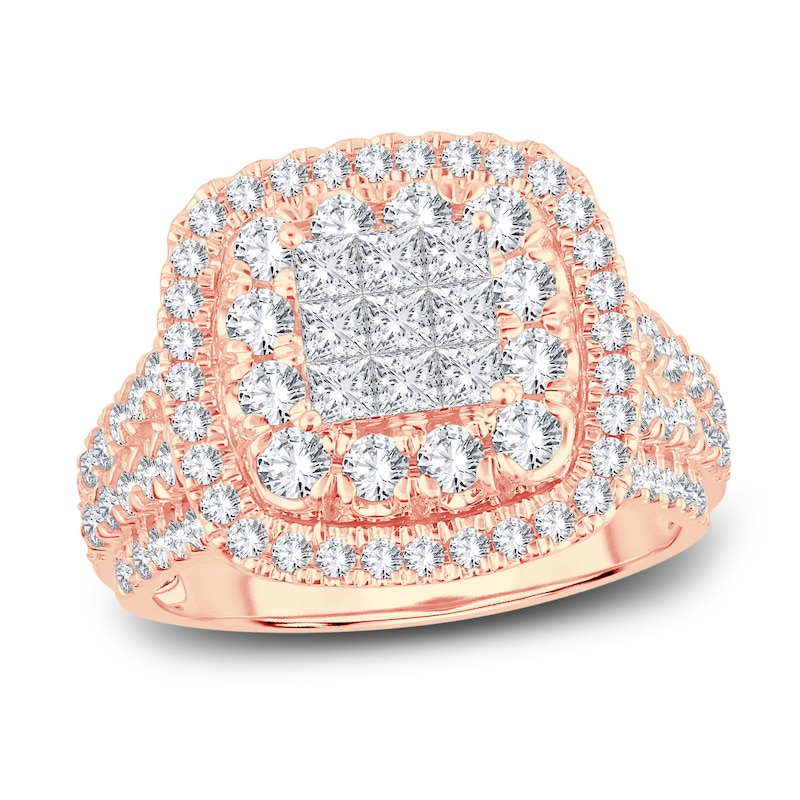 Main Image 1 of Now + Forever Diamond Engagement Ring 1-7/8 ct tw Princess & Round-Cut 14K Rose Gold