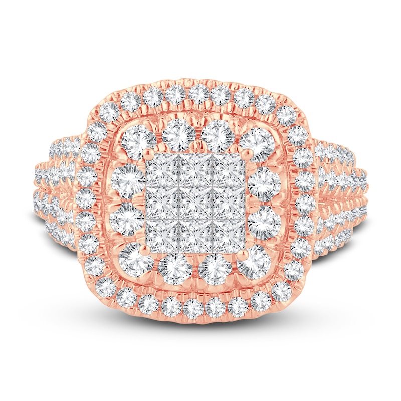 Main Image 3 of Now + Forever Diamond Engagement Ring 1-7/8 ct tw Princess & Round-Cut 14K Rose Gold