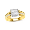 Thumbnail Image 0 of Multi-Diamond Engagement Ring 3/4 ct tw Princess & Round-cut 14K Yellow Gold