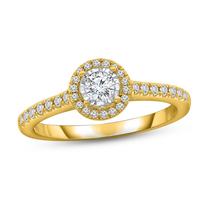 Diamond Engagement Ring 1/3 ct tw Round-cut 10K Yellow Gold