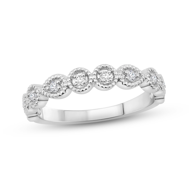 Main Image 1 of Now + Forever Diamond Wedding Band 1/8 ct tw Round-cut 14K White Gold