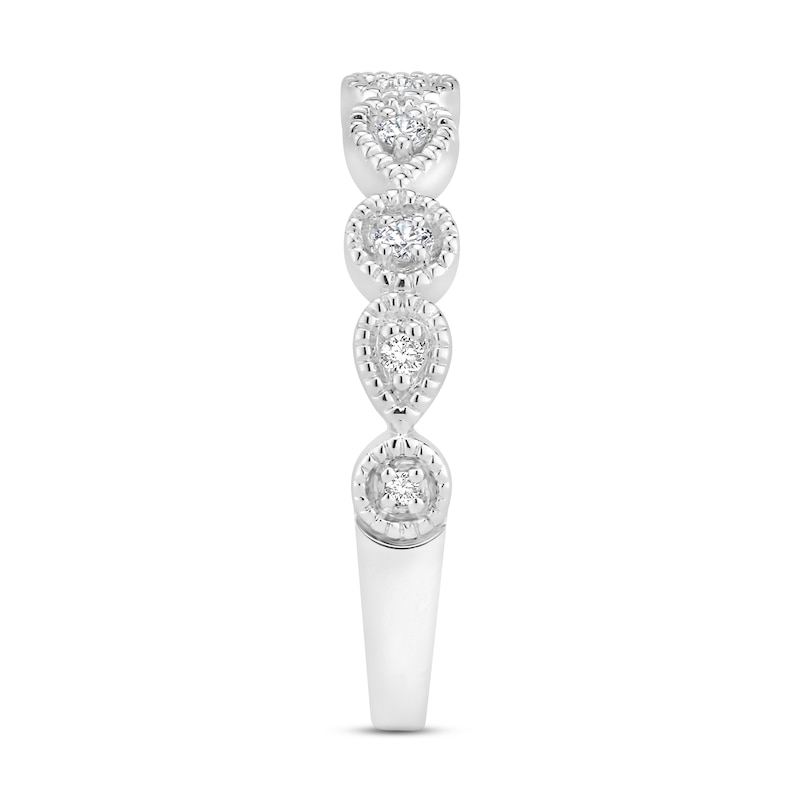 Main Image 3 of Now + Forever Diamond Wedding Band 1/8 ct tw Round-cut 14K White Gold