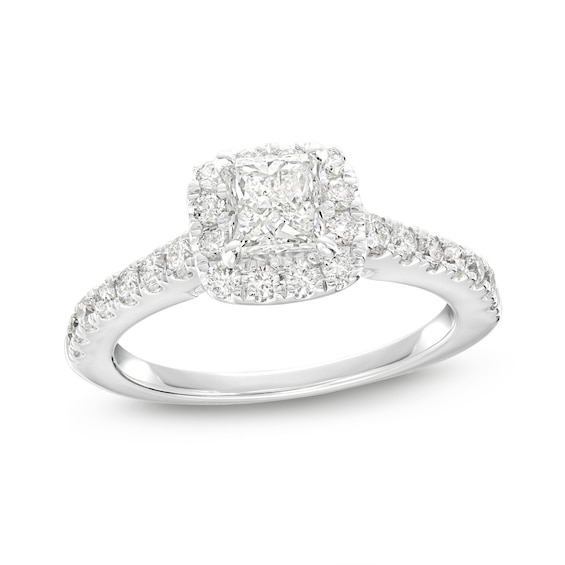 Kay Diamond Engagement Ring 1-1/6 ct tw Princess & Round-cut 14K White Gold