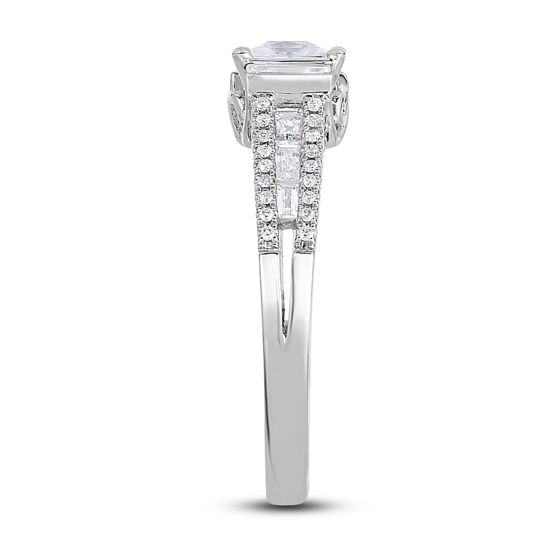 Main Image 2 of Now + Forever Diamond Engagement Ring 1-1/6 ct tw Princess, Baguette & Round-cut 14K White Gold