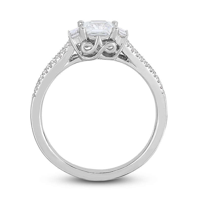 Main Image 3 of Now + Forever Diamond Engagement Ring 1-1/6 ct tw Princess, Baguette & Round-cut 14K White Gold