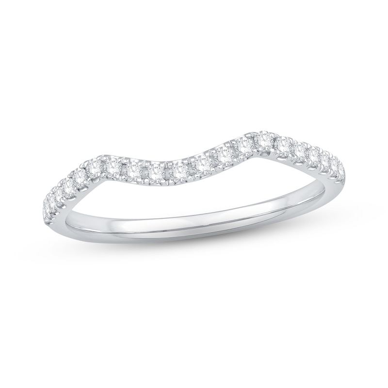 Main Image 1 of Now + Forever The Kiss Diamond Wedding Band 1/4 ct tw Round-cut Platinum