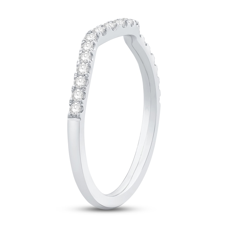 Main Image 2 of Now + Forever The Kiss Diamond Wedding Band 1/4 ct tw Round-cut Platinum