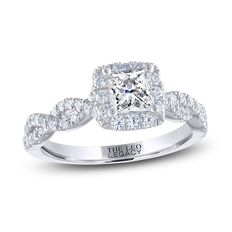 THE LEO Legacy Lab-Created Diamond Princess-Cut Engagement Ring 1-1/6 ct tw 14K White Gold