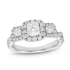 Thumbnail Image 0 of THE LEO Legacy Lab-Created Diamond Princess & Round-Cut Three-Stone Engagement Ring 1 ct tw 14K White Gold