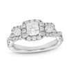 Thumbnail Image 1 of THE LEO Legacy Lab-Grown Diamond Princess & Round-Cut Three-Stone Engagement Ring 1 ct tw 14K White Gold