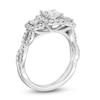 Thumbnail Image 1 of THE LEO Legacy Lab-Created Diamond Princess & Round-Cut Three-Stone Engagement Ring 1 ct tw 14K White Gold