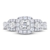 Thumbnail Image 3 of THE LEO Legacy Lab-Grown Diamond Princess & Round-Cut Three-Stone Engagement Ring 1 ct tw 14K White Gold