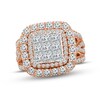 Multi-Diamond Engagement Ring 3 ct tw Princess & Round-cut 14K Rose Gold