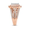 Multi-Diamond Engagement Ring 3 ct tw Princess & Round-cut 14K Rose Gold